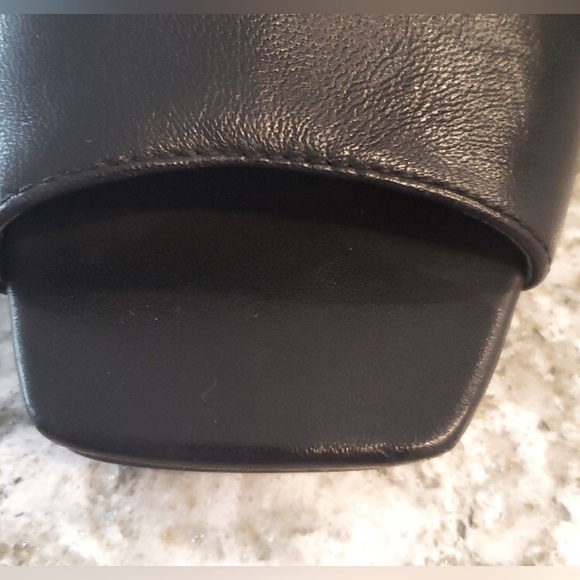 NEW Vince Camuto Releen Flare Heel Black Leather Slingback Square Toe Pumps - Picture 5 of 11